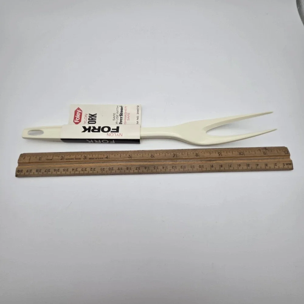 Vintage Foley Heat Resistant White Nylon Two-Tined Kitchen Fork